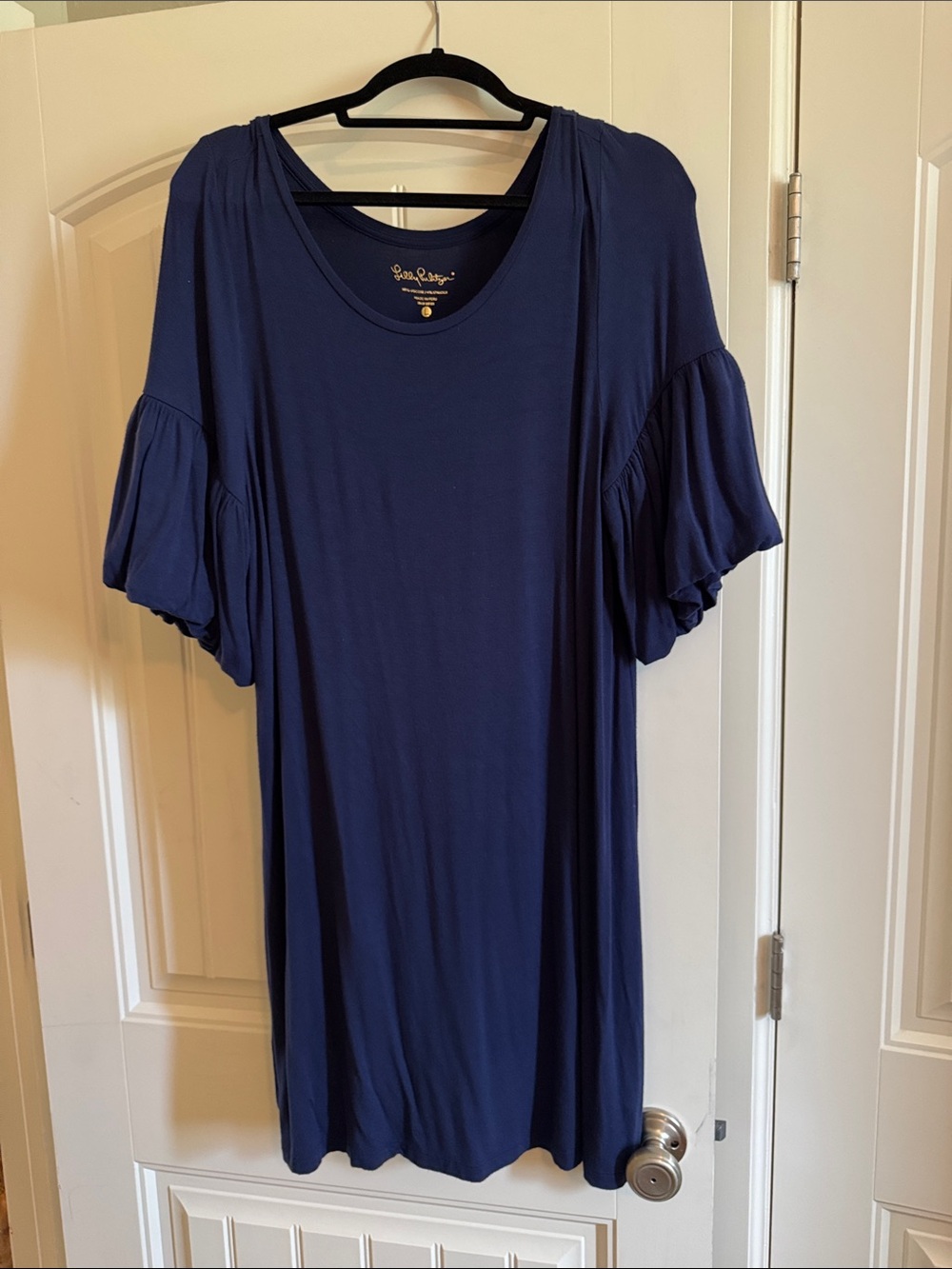 Lilly Pulitzer Navy Midi Dress with Flutter Sleeves item 112
